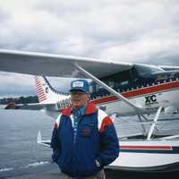 <p>Tom Casey piloted a floatplane around the world.</p>