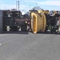 <p>Hackensack firefighter at Route 80 crash.</p>