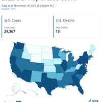 <p>A Centers for Disease Control and Prevention (CDC) map showing confirmed mpox cases across the United States as of Wednesday, Nov. 30.</p>