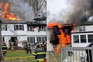 Kitchen Candle Fire Blows Through Roof Of Old Tappan Home