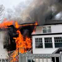 <p>The flames came perilously close to a propane tank.</p>