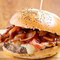 <p>Chickie&#x27;s and Pete&#x27;s BBQ burger</p>