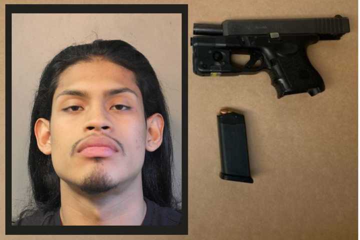 20-year-old East Garden City resident Christian Chavez was arrested for shoplifting but was later found to be in possession of a weapon, police said.