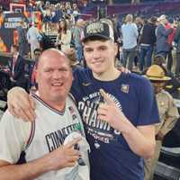 Star Donovan Clingan's Dad, An Eversource Worker By Day, Watches UConn Defend National Title