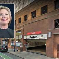 Clinton Van Clips Concrete Beam In Jersey City Garage En Route To Menendez Fundraiser