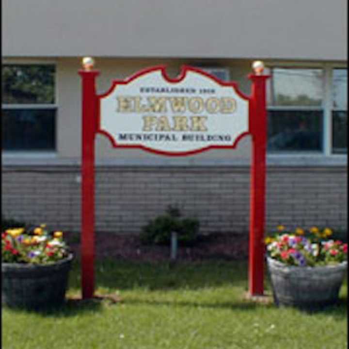 The sing outside the Elmwood Park Municipal Building.