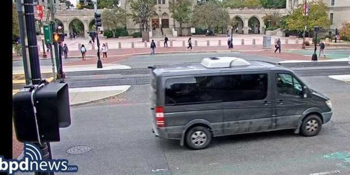 The suspected van involved in the kidnapping