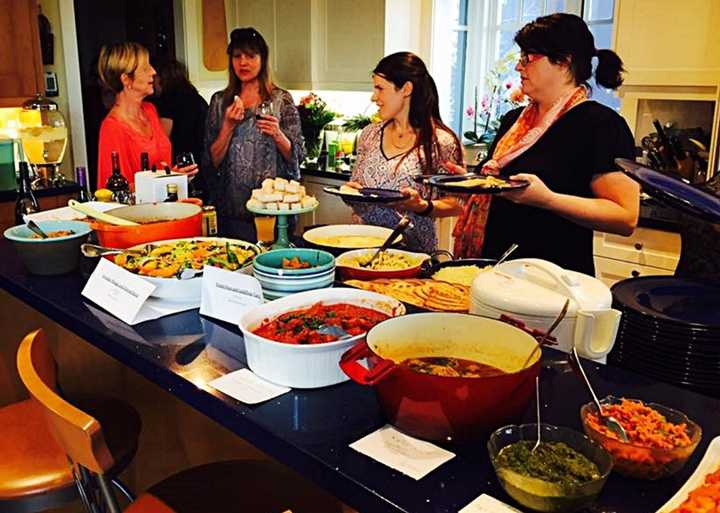 Here&#x27;s the spread at one woman&#x27;s local cookbook club. Oakland&#x27;s library has one too.