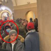 <p>Robert Coppotelli of Toms River, NJ, walking in a hallway inside the U.S. Capitol building on Jan. 6, 2021.</p>