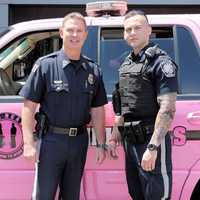 <p>Hillsdale Sgt. Sean Smith, Officer Corey Rooney</p>