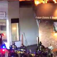 <p>Firefighters were evacuated.</p>