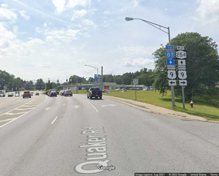 State Route 254 in Queensbury, near where a man on an electric bicycle was struck by a vehicle and killed Monday, May 9.