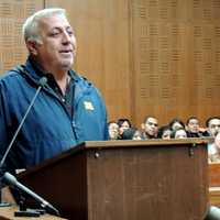 <p>Developer Fred Daibes addresses the judge during the sentencing hearing in Hackensack.</p>