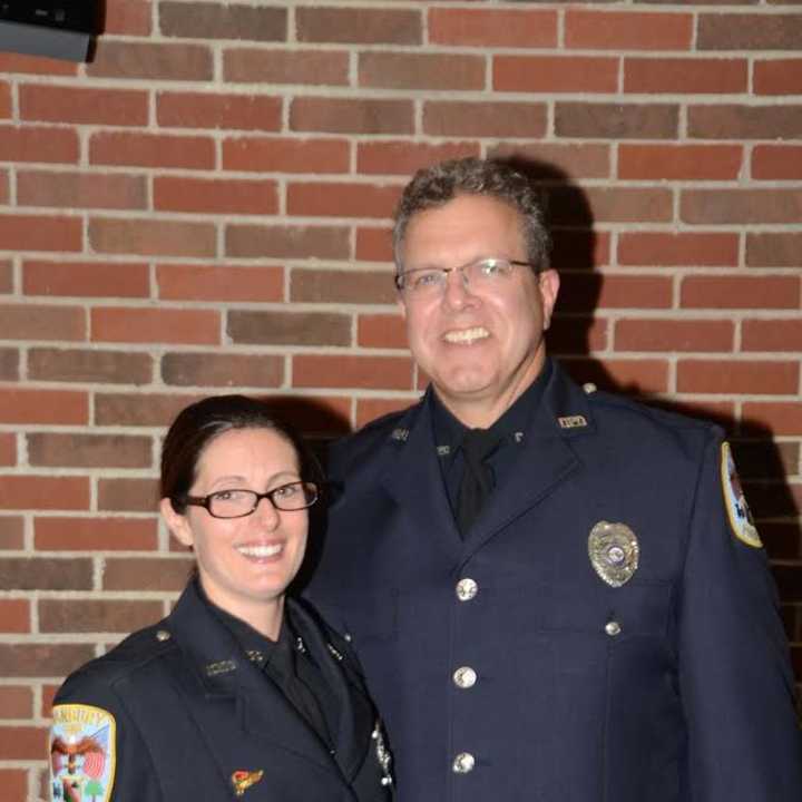 Sgt. Amity LaFantano and Sgt. Robert Conrad were both promoted to the position of sergeant Wednesday by the Danbury Police Department.