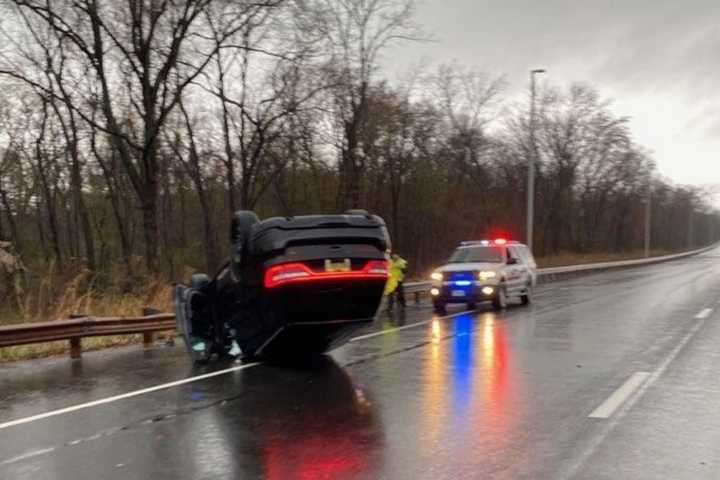 SUV Rolls On Rain-Slicked GSP In Paramus