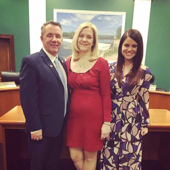 Left to right: Deputy Mayor Joe Delany, Yvette Delaney and Council Member Erin Delaney