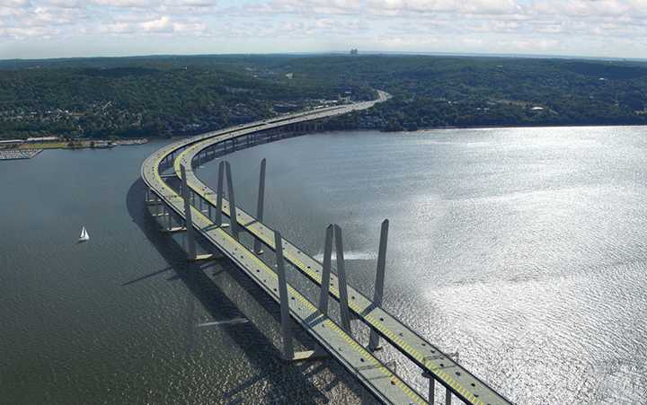 A rendering of the new Tappan Zee Bridge, which is about halfway complete.