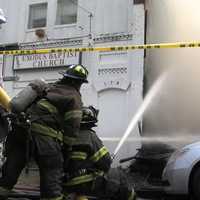 <p>City firefighters battled the 12th Avenue blaze from the outside.</p>