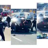 VIDEO: NJ Troopers Nab Fleeing Suspects After 'Demolition Derby' Crashes Near GWB