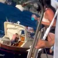 <p>View from the sailboat that was rammed by the speedboat, killing Adrienne Vaughn of Glen Rock and injuring her husband, Mike White, off Italy&#x27;s Amalfi Coast.</p>