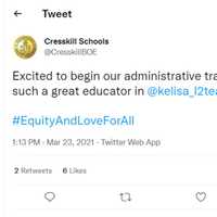 <p>&quot;Excited to begin our administrative training today with such a great educator in @kelisa_l2teach!&quot; the district tweeted on March 23, 2021.</p>