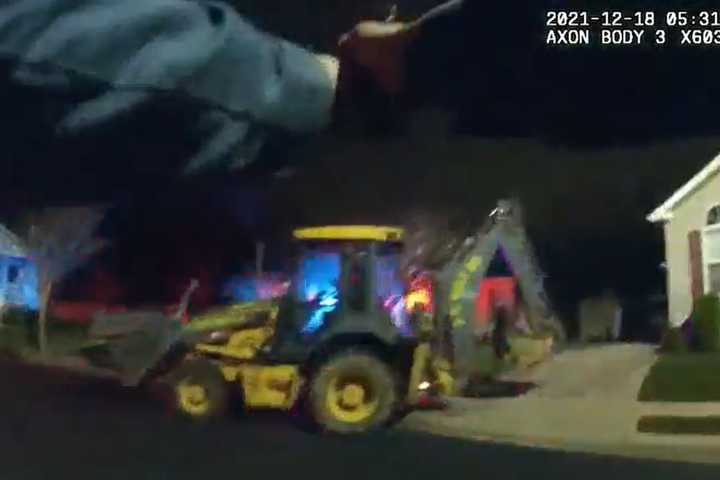 Dramatic Bodycam Video Shows NJ Police Officer Shooting Driver To Stop Backhoe Rampage