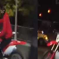 <p>Philadelphia police are searching for this masked motorcyclist.</p>