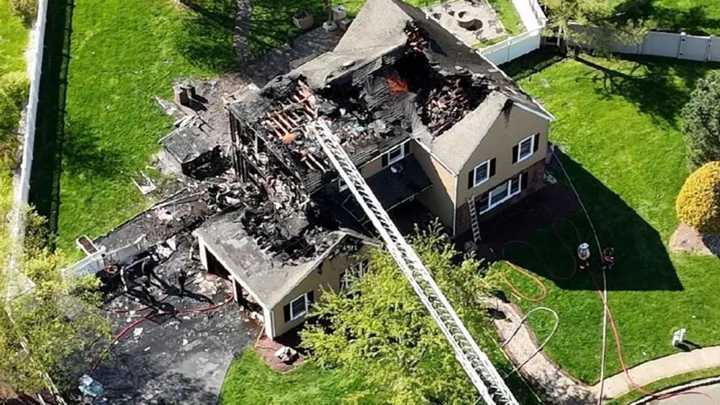 The home of Nick and Tara Ditillo in Marlboro, NJ, caught fire on Thursday, Apr. 25, according to a GoFundMe page.