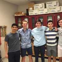 <p>Divison 2 New Canaan High School participants, from left, Bhaskar Abhiraman, Miles Turpin, Chris Reik, Charlie Pitteway, Robbie Fusek</p>