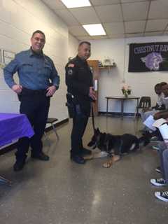Ramapo Officers, Canine Partner Visit Chestnut Ridge MS