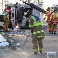 <p>The driver and another occupant were taken to The Valley Hospital in Ridgewood with injuries that responders said weren&#x27;t serious.</p>