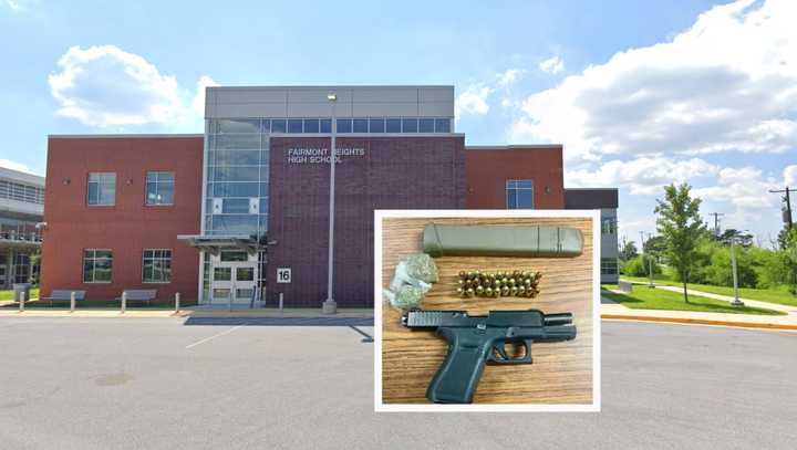 The gun was found on a student at Fairmont Heights High School in Landover