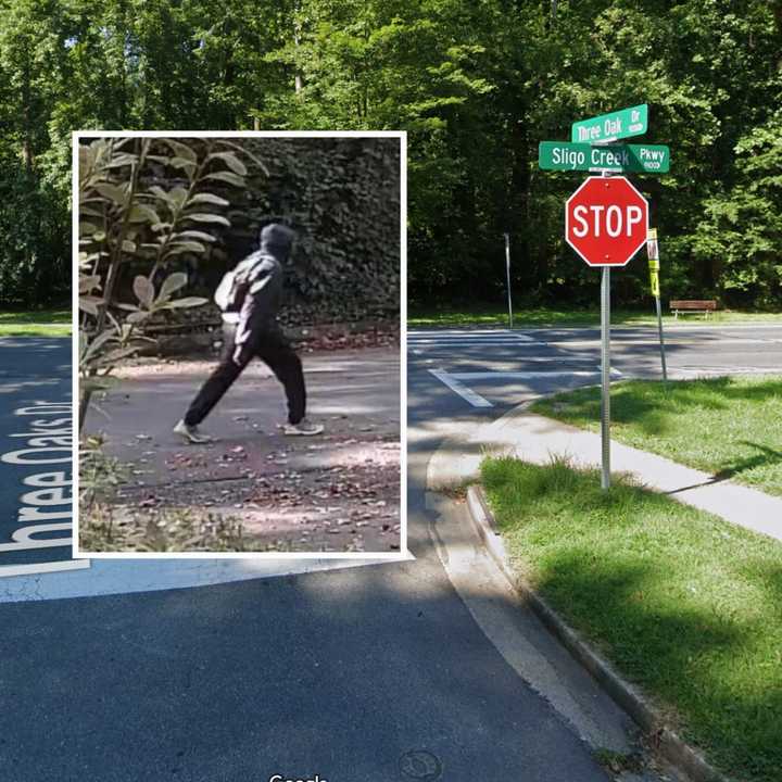 The suspect was caught near the intersection of Sligo Creek Parkway and Three Oaks Drive in Silver Spring.