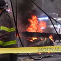 <p>The trucker got out OK, but two minivan occupants had to be hospitalized.</p>