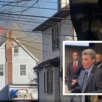 <p>58 Lewis Avenue in East Lansdowne on Wednesday, Feb. 7; Delaware County District Attorney Jack Stollsteimer.&nbsp;</p>