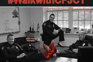 Easton Police, Community Center Staff Join Walk A Mile In Her Shoes Event