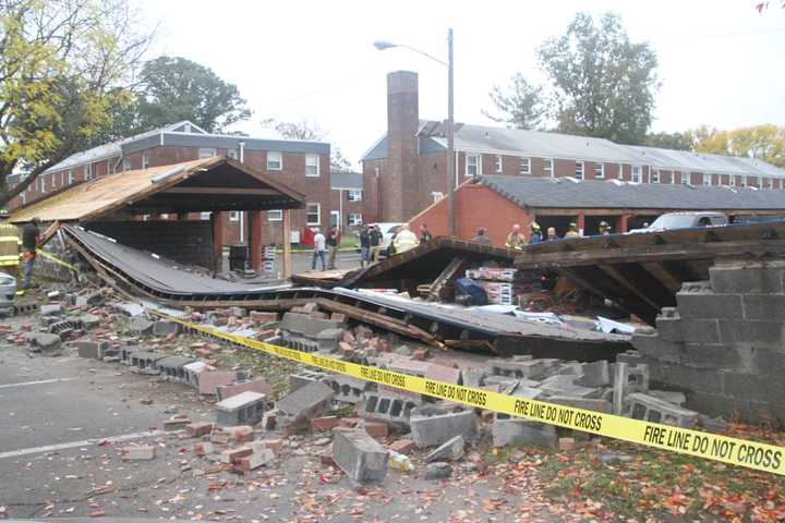 GARAGE COLLAPSE (PHOTOS): Two Injured, One Seriously In Elmwood Park