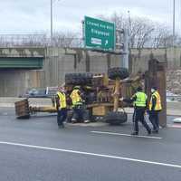 <p>A state DOT crew was expected to check the Linwood Avenue overpass for damage.</p>