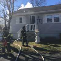 <p>Lt. Justin Greenhaw and firefighter Tyler Prescott at the Pine Creek Avenue fire.</p>