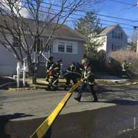 <p>Incident Commander George Gomola and other fire personnel at the blaze on Pine Creek Road on Thursday morning.</p>