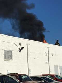 Roof Catches Fire At Maritime Motors In Fairfield