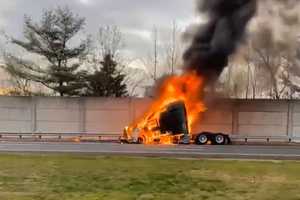 Tractor Goes Up In Flames On Route 287