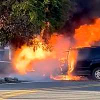 Video: Driver From Rockland, 22, Escapes Burning Jeep Moments Before It Bursts Into Flames