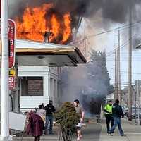 <p>At the scene of the Lexington Avenue house fire in Clifton.</p>