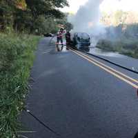 <p>Members of the West Amwell Fire Company responded to the blaze on Rocktown Lambertville Road just before 4:45 p.m., authorities said.</p>