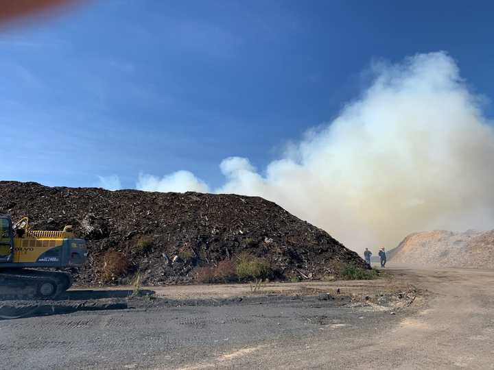 Fire at landfill by Bondi&#x27;s Island, Thursday, Oct. 15