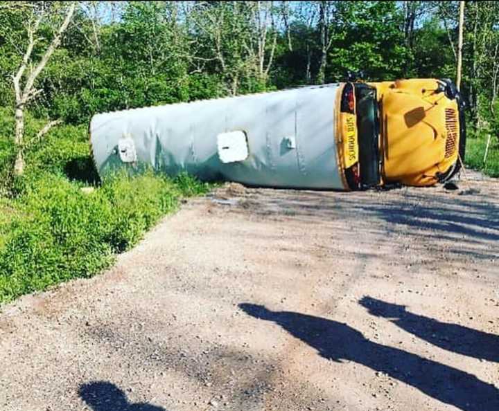 School bus rollover.