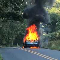PHOTOS: Crews Douse Hunterdon County Car Fire