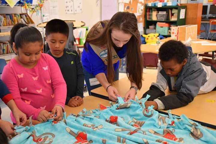 Croton-Harmon Students Help Girl Scout Make Blankets For Charity
