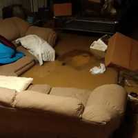 <p>Danny Hinnershitz&#x27;s flooded apartment</p>